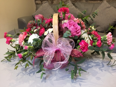 Elegance Basket Arrangement Pink