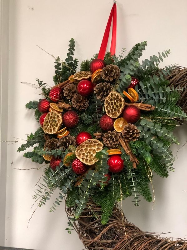 Winter berry door wreath