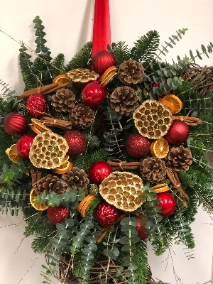 Winter berry door wreath